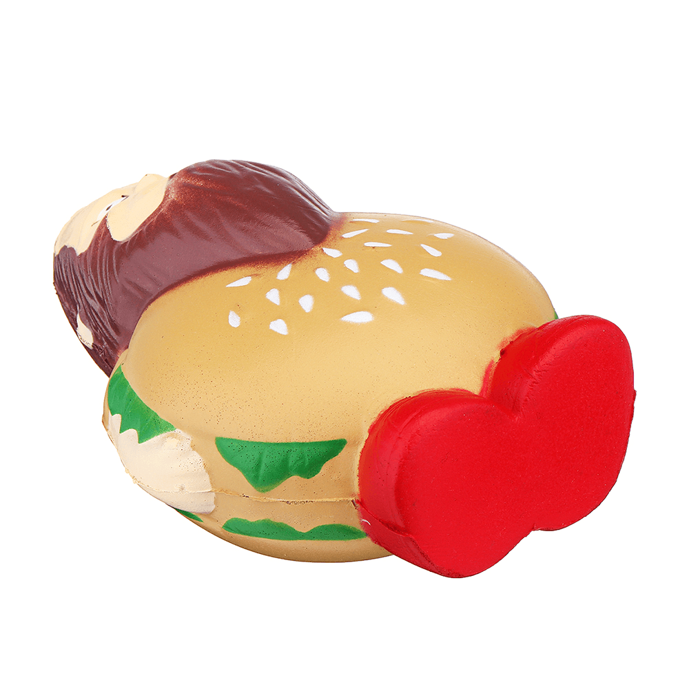 Burger Man Squishy 12.5CM Hamburger Funny Jumbo Slow Rising Rebound Toys with Packaging - MRSLM
