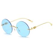 round gold frame gradient sunglasses, view 10 - MRSLM
