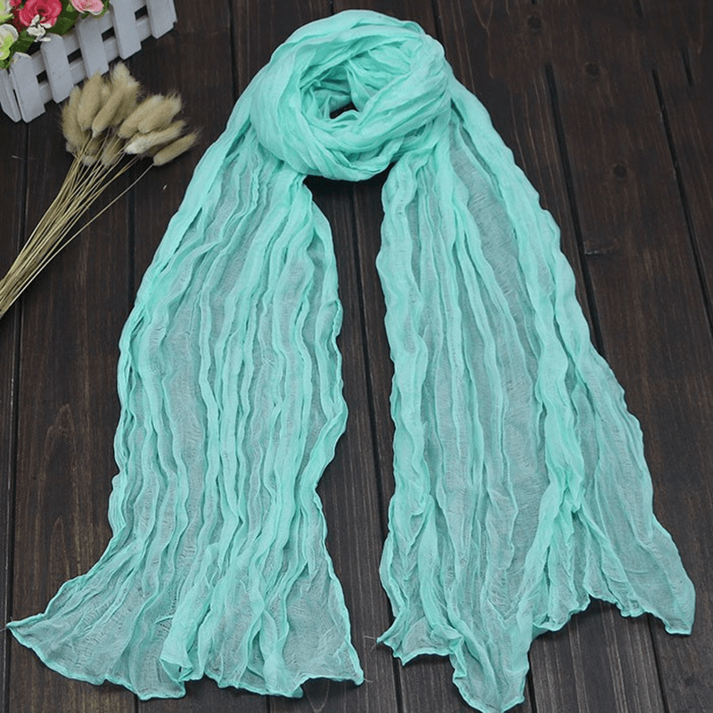 Bali Pure Cotton Yarn Fold Scarf Children Candy Color Autumn - MRSLM