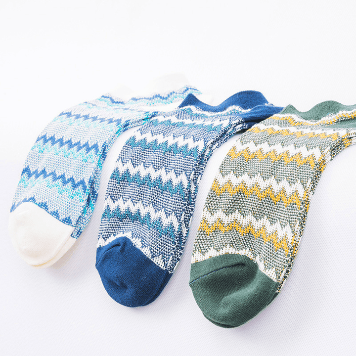 Men'S Cotton Vintage Socks Ethnic Style No-Show Socks - MRSLM