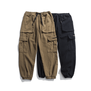 men's multi-pocket drawstring overalls - MRSLM