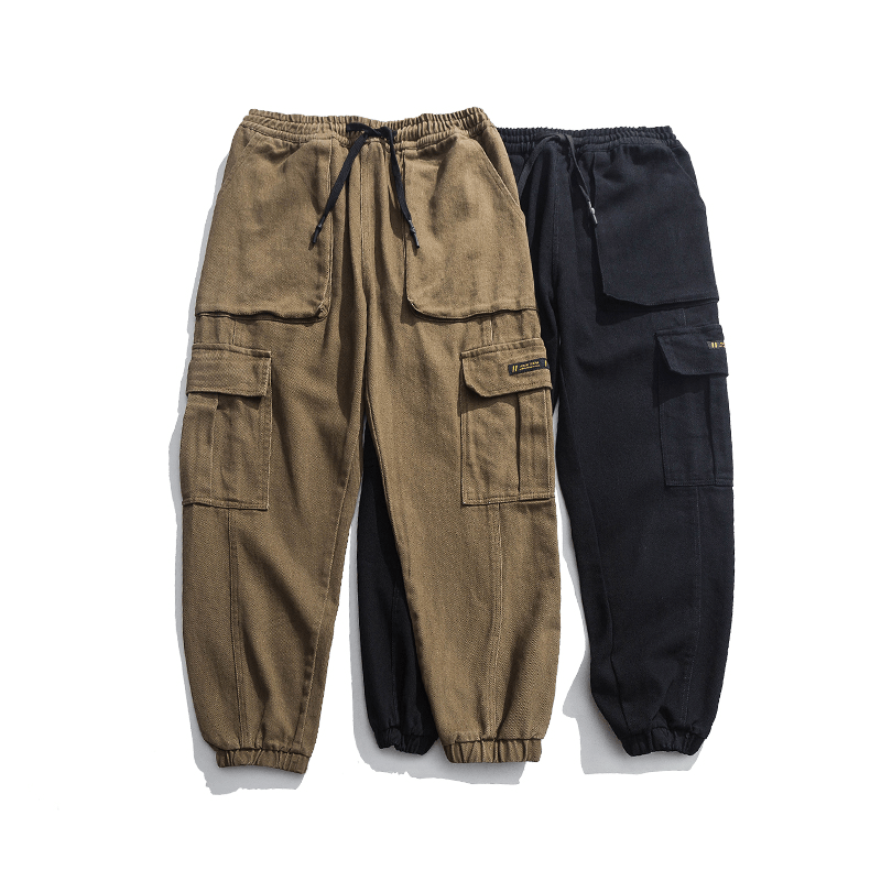 men's multi-pocket drawstring overalls - MRSLM