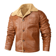 Men's PU leather lapel jacket, view 5 - MRSLM