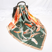 digital printed floral square scarf, view 4 - MRSLM