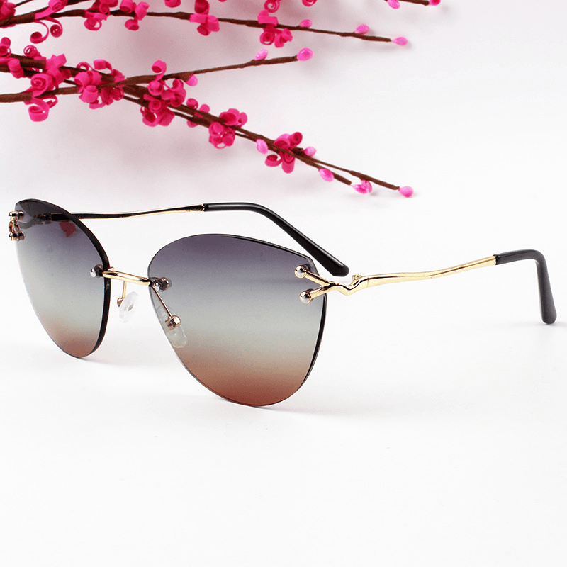 cat eye frameless sunglasses, view 5 - MRSLM