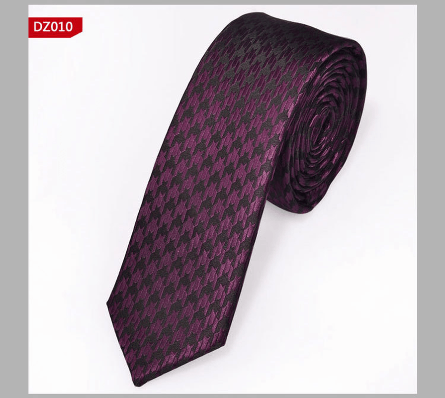 British Style Polyester Yarn Dyed Male 5Cm Narrow Tie - MRSLM