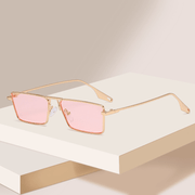 Korean fashion small metal frame sunglasses, view 5 - MRSLM