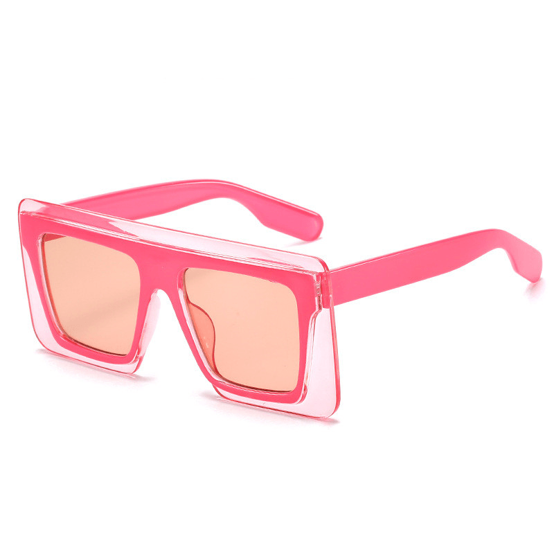 big square frame two-color sunglasses, view 6 - MRSLM