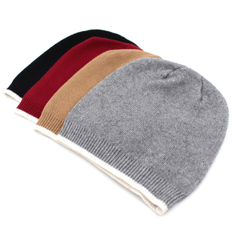 Men Women plus Size Winter Warm Earmuffs Knit Hat Casual Thicken Skull Caps Beanie - MRSLM