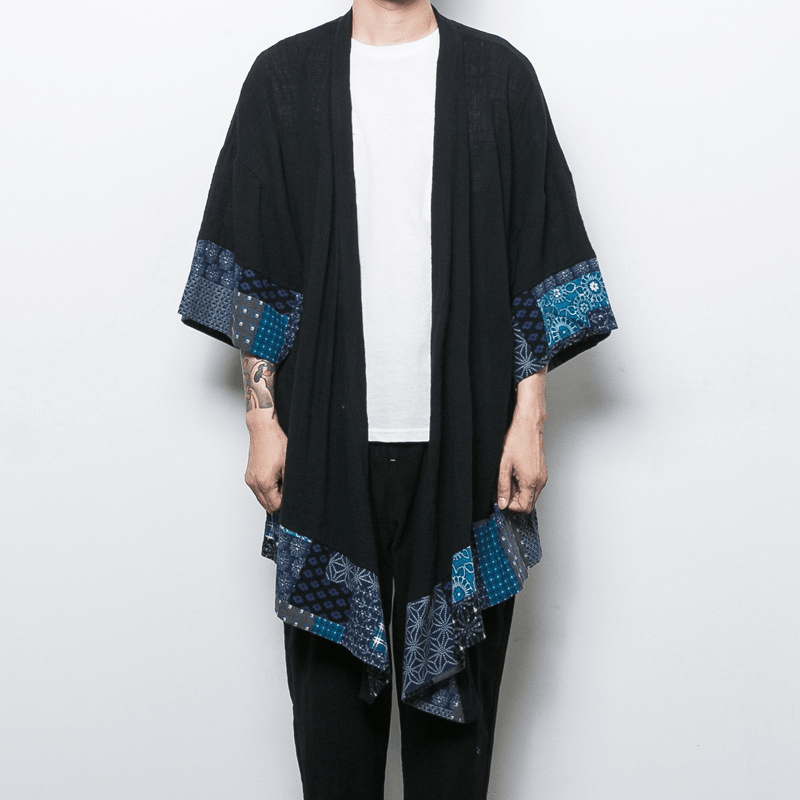 men's loose mid-length linen trench coat - MRSLM
