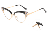 Diamond studded cat eye party glasses, view 2 - MRSLM