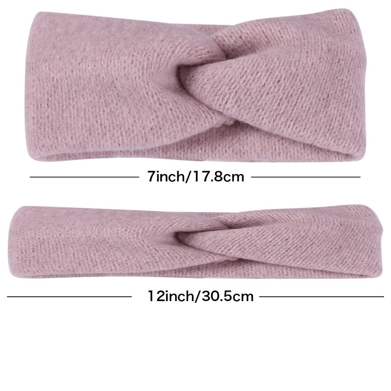 wide cross knitted bowknot headband, view 3 - MRSLM