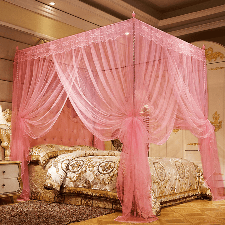 1.8 X 2M Luxury Princess Style Bed Netting Curtain Panel Bedding Canopy Four Corner Mosquito Net - MRSLM