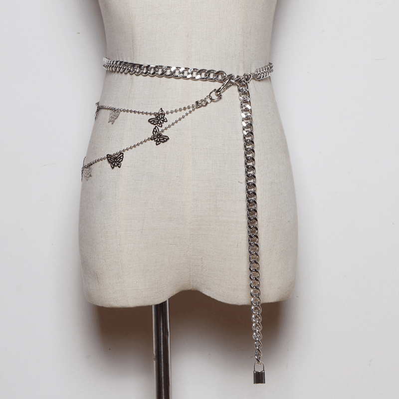 Belt Chain Butterfly Decoration Punk Waist Chain Pants Chain