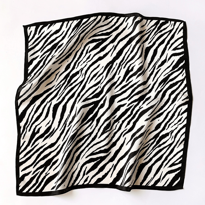 women's striped silk small square scarf, view 6 - MRSLM
