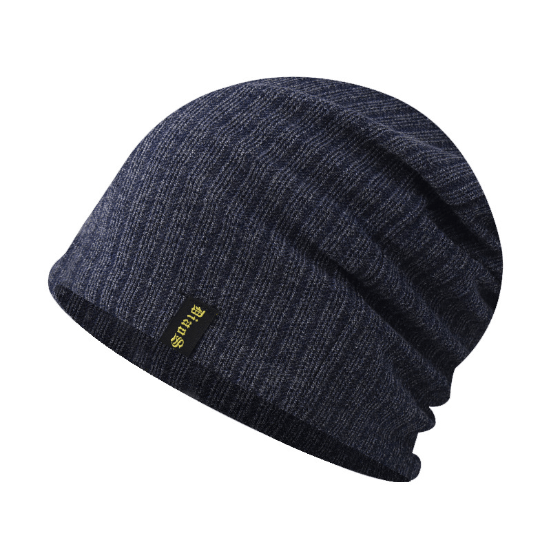 thin cotton knitted hat with letter embroidery, view 7 - MRSLM