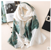 women's thin printed polyester scarf - MRSLM