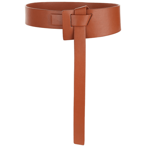 women's extra wide knotted faux leather belt, view 2 - MRSLM