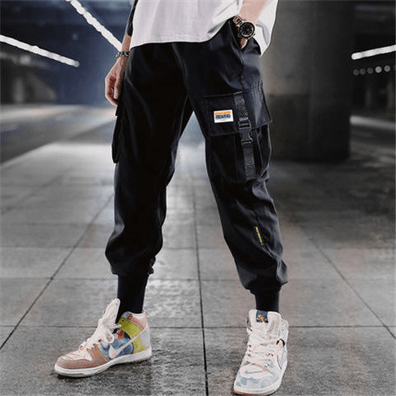 Overalls Men'S Spring and Summer Korean Style Cropped Trousers Trend Function Wind - MRSLM