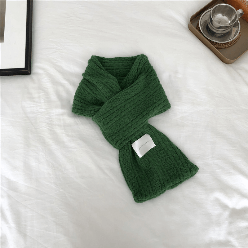 pure color knitted warm scarf, view 10 - MRSLM