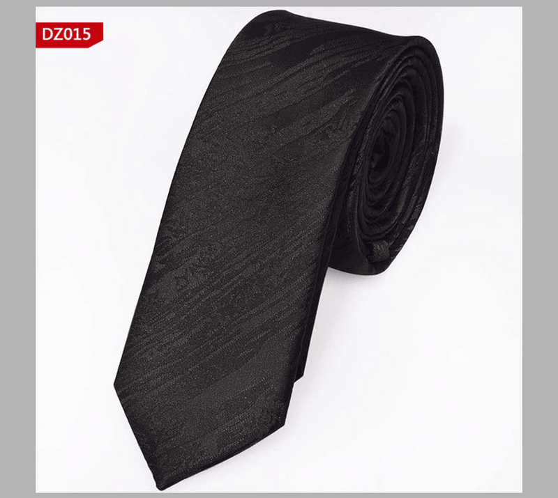 narrow striped jacquard tie, view 16 - MRSLM