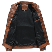 men's gradient PU leather jacket, view 2 - MRSLM