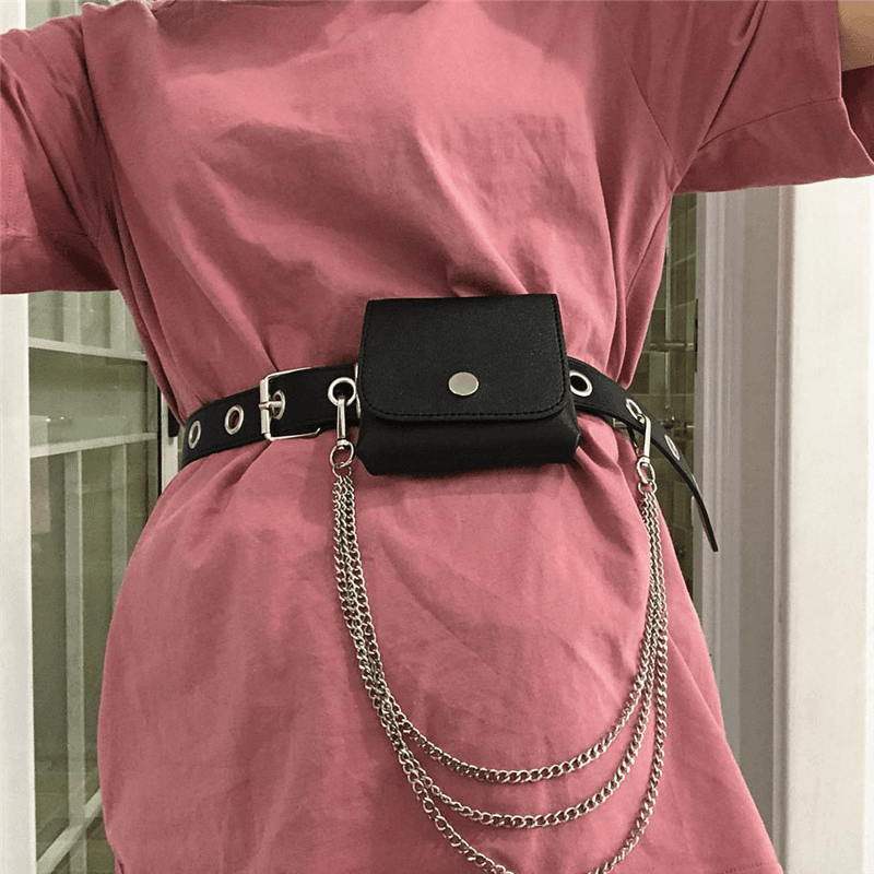 punk chain belt for women - MRSLM