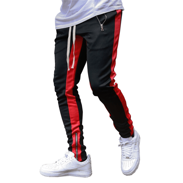 Long Trousers Zipper Men'S Trousers Sports Pants Running Pants Double Pocket Zipper Pants - MRSLM