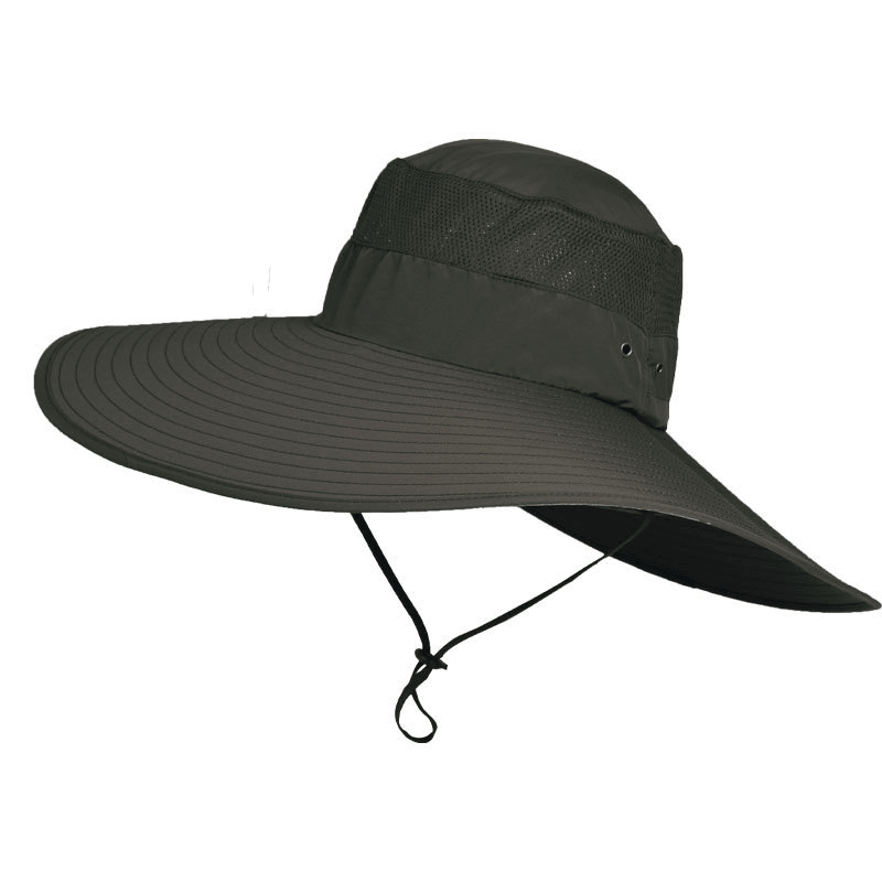 Enlarged Brim Men's Fisherman Hat Waterproof Outdoor Sun Hat Sunscreen Mountaineering Hat