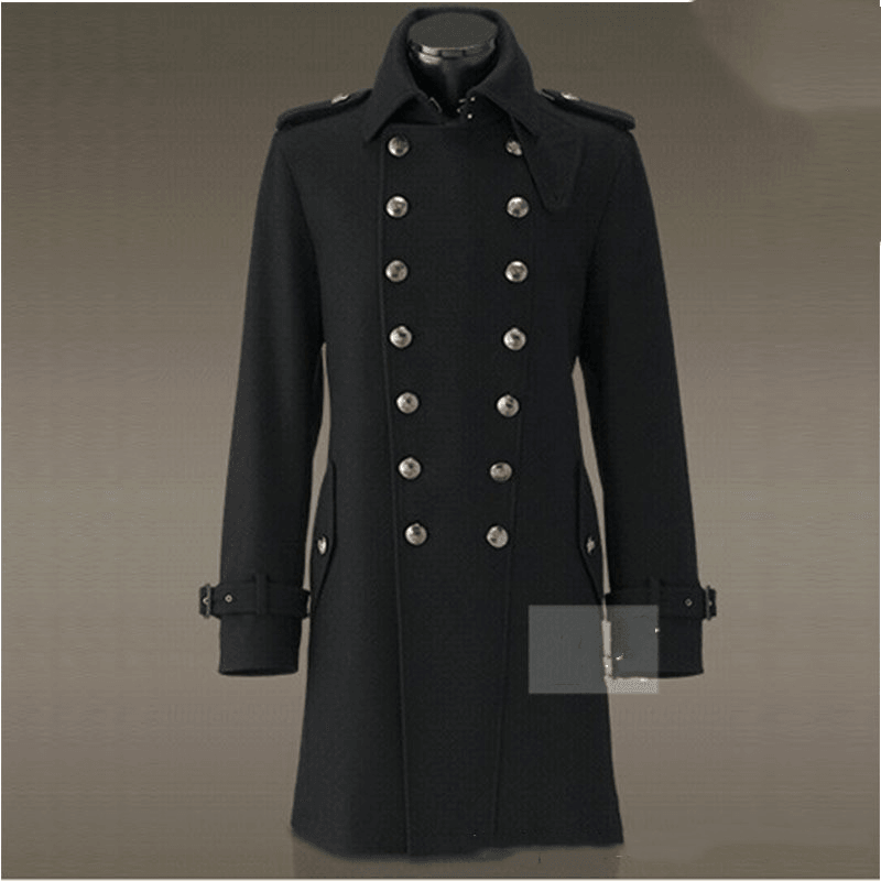 long woolen windbreaker coat, view 3 - MRSLM