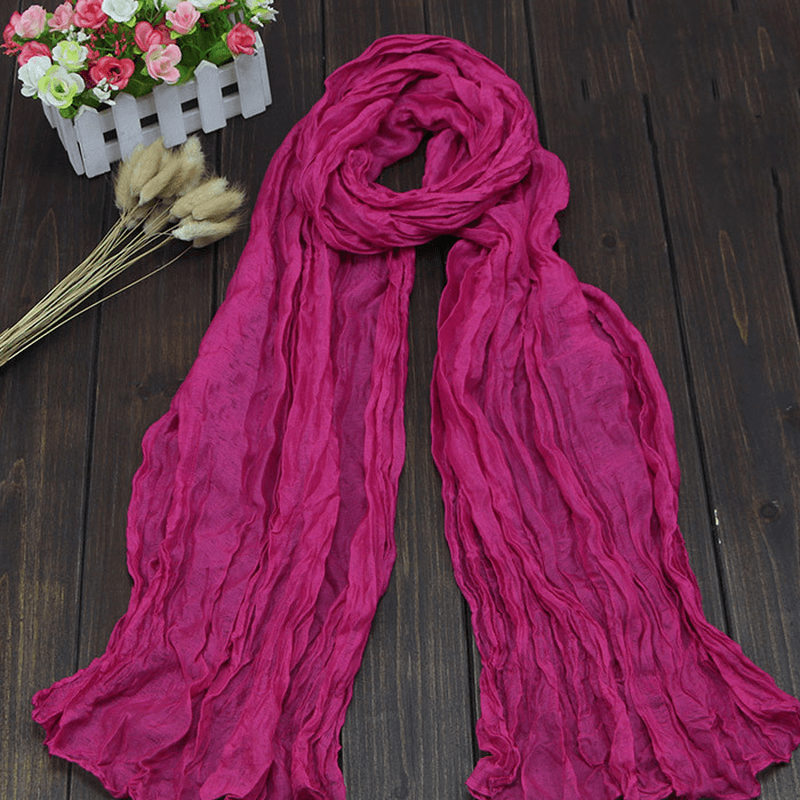 Plain candy color fold scarf, view 25 - MRSLM
