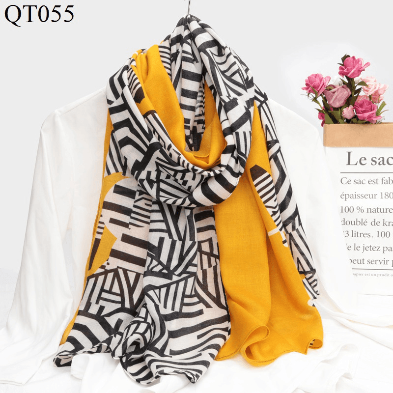 cotton linen plaid scarf shawl - MRSLM
