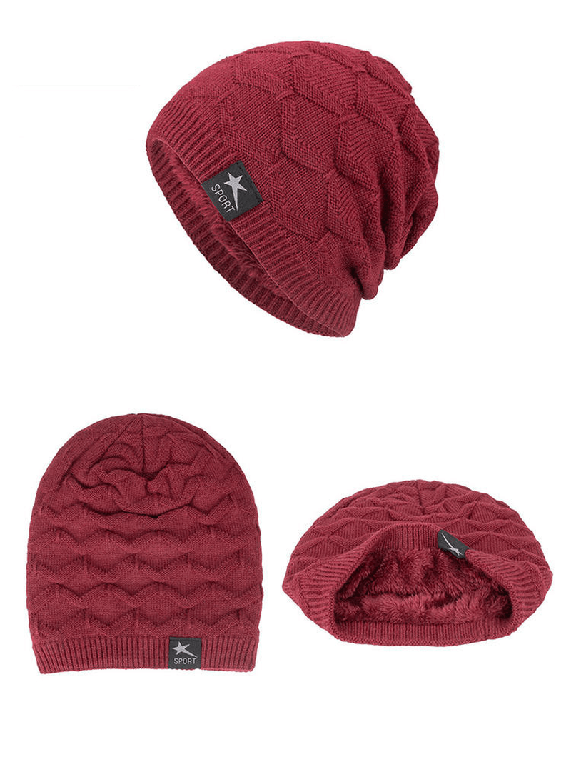 Men'S Knitted Woolen Thick Warm Toe Cap Sports Cap - MRSLM