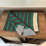 contrast striped knitted scarf, view 9 - MRSLM