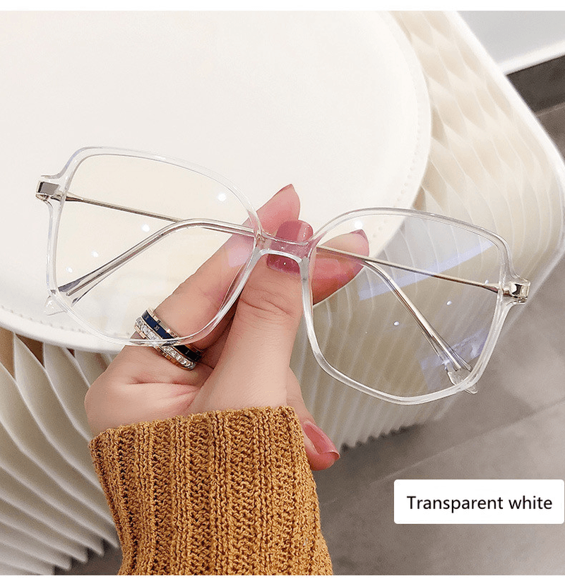 retro big frame flat lens glasses, view 4 - MRSLM