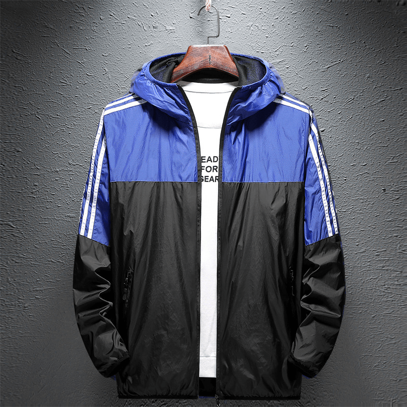 sports hooded windbreaker jacket, view 3 - MRSLM