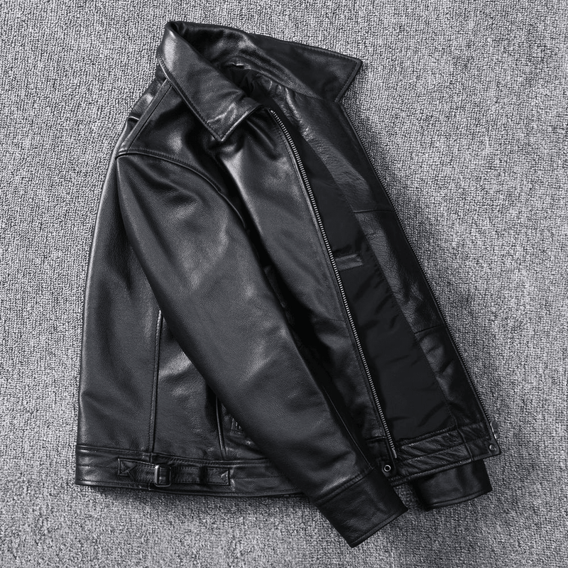 Men's Slim Leather Jacket, view 6 - MRSLM