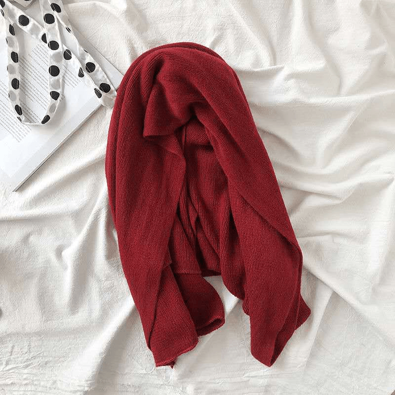 pure color knitted scarf, view 6 - MRSLM