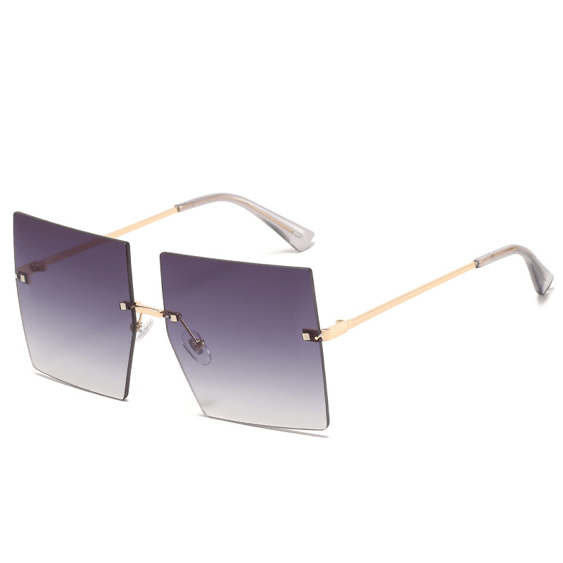 Square Frameless Metal Sunglasses Women's Hot Style Fashion Stars Same Sunglasses