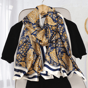 women's large faux silk scarf, view 8 - MRSLM