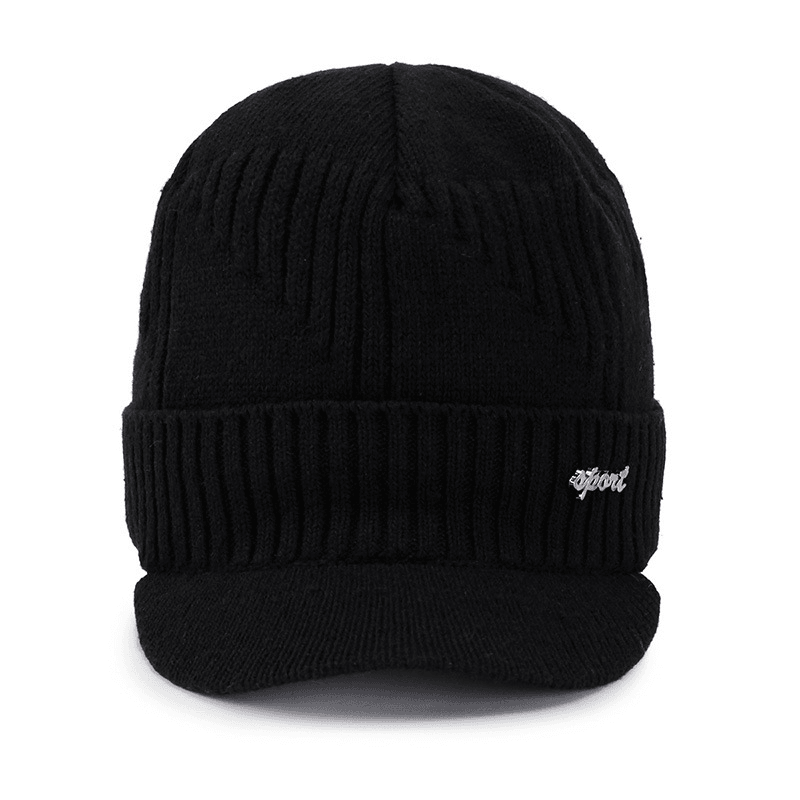 men's thick wool knitted hat, view 3 - MRSLM