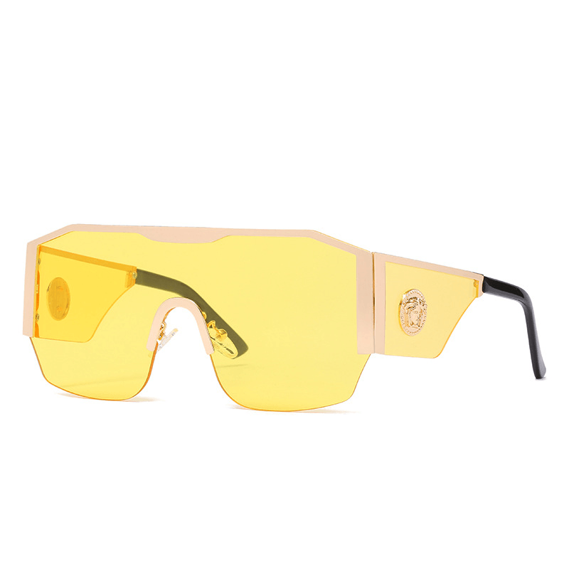Metal half frame one piece sunglasses, view 2 - MRSLM