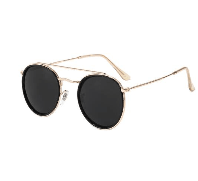fashion retro round stainless steel sunglasses, view 7 - MRSLM