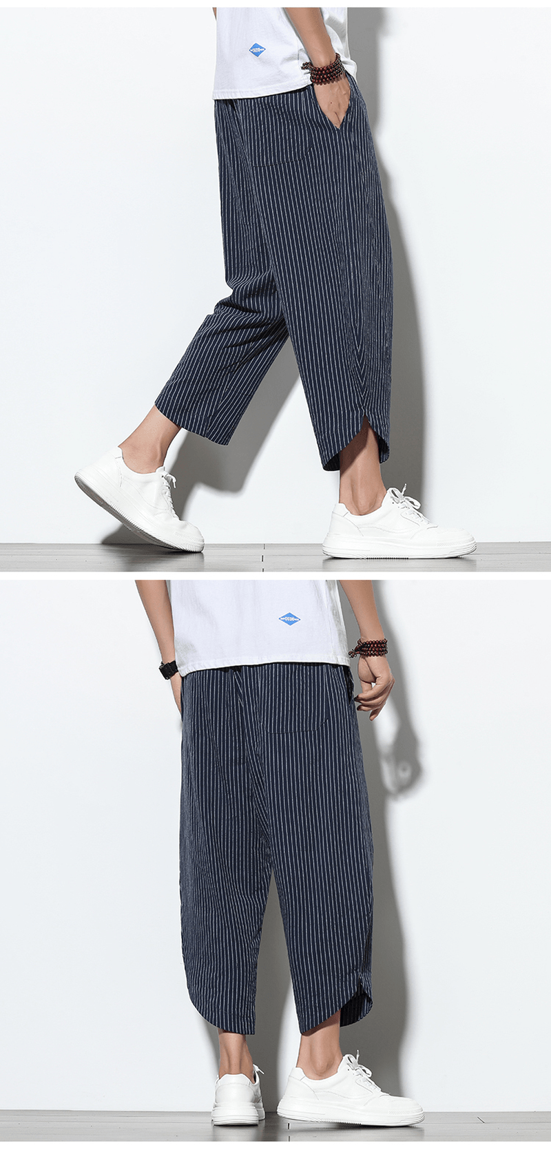 men's striped harem pants, view 11 - MRSLM