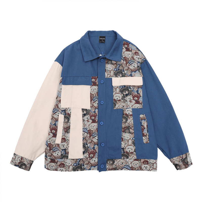 Men's retro contrast-stitched jacket - MRSLM