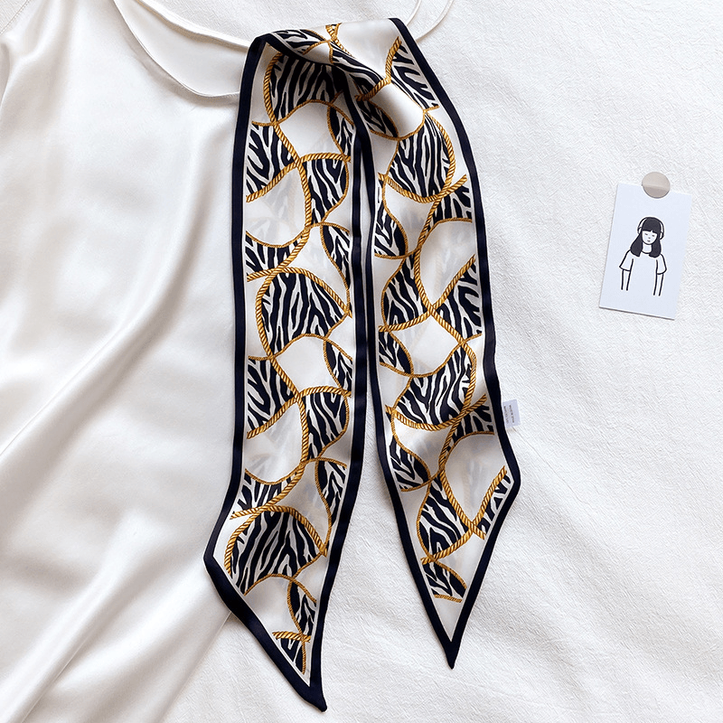 narrow leopard scarf, view 3 - MRSLM
