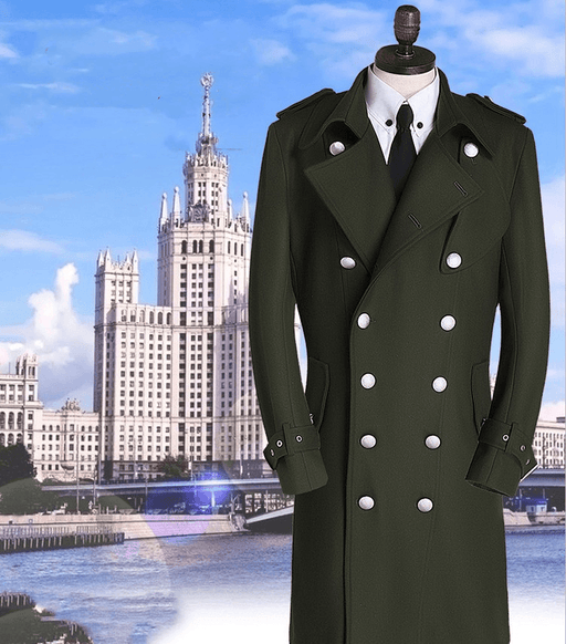long woolen windbreaker coat - MRSLM
