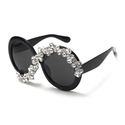 oversized round diamond sunglasses, view 4 - MRSLM