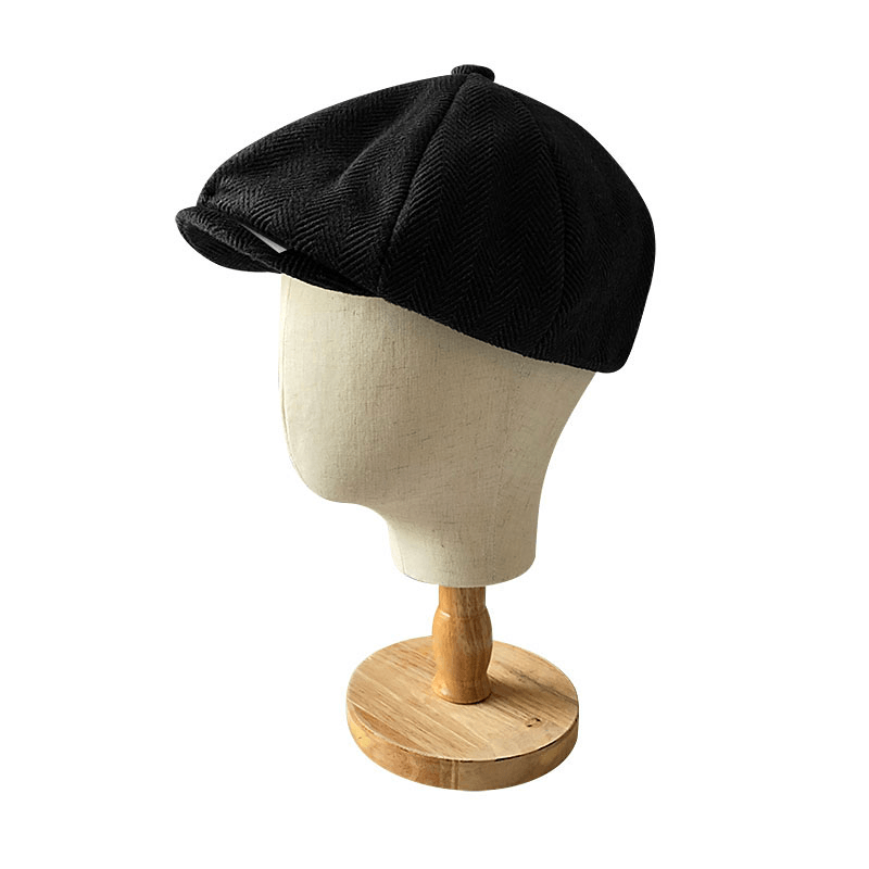 Men's wool blend newsboy painter hat, view 5 - MRSLM