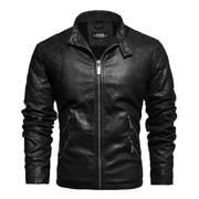 men's stand collar zipper motorcycle jacket, view 6 - MRSLM